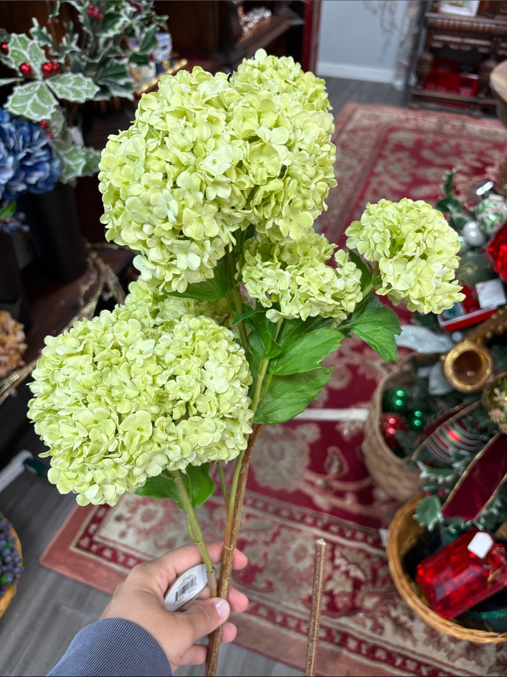 Winward Green Faux Hydrangea Floral Accent